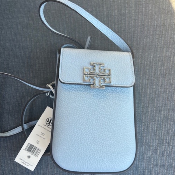 Tory Burch Britten Phone Crossbody in Blue Mist - NEW w/tags - Picture 1 of 5